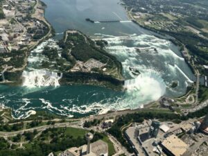 Niagara Falls from helicopter on the Canadian side